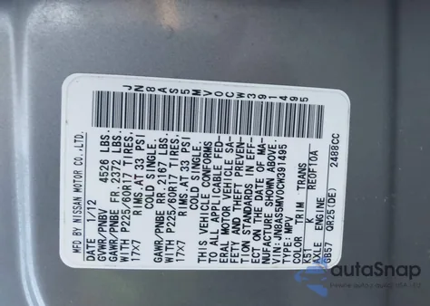 2012 Nissan Rogue Sv z USA, uszkodzony, nr VIN JN8AS5MV0CW391495